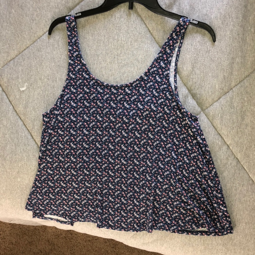 Floral navy blue top